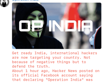 Indian Government Hacked: "Operation India" Announces Its Plan For Cyber Attacks On India