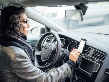 Texting in a car