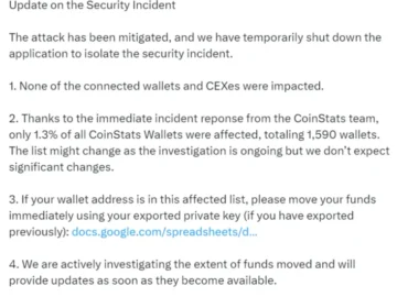 Coinstats data breach