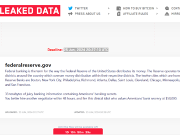 LockBit claims the hack of the US Federal Reserve