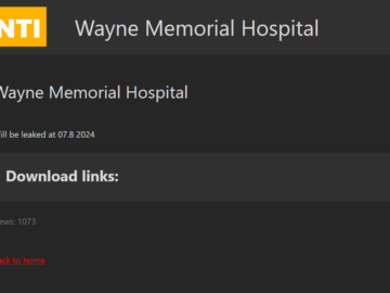 Monti gang claims the hack of the Wayne Memorial Hospital in Pennsylvania